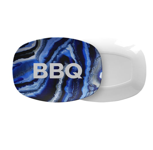 BBQ Blue Agate Serving Platter Desser Platter