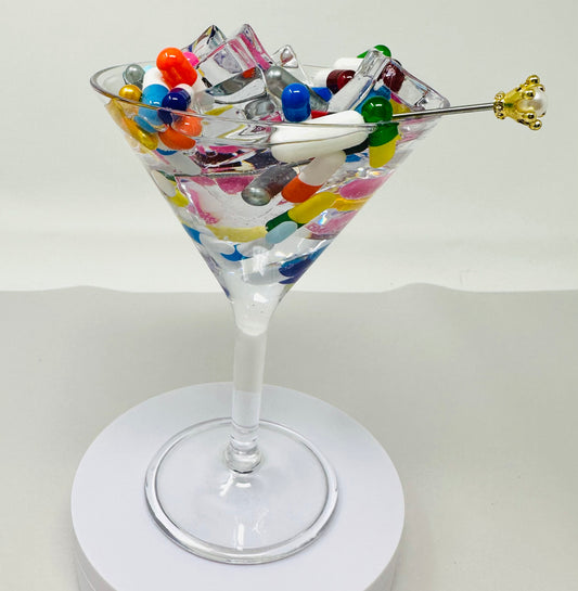 Drink Your Meds Pill Martini Glass