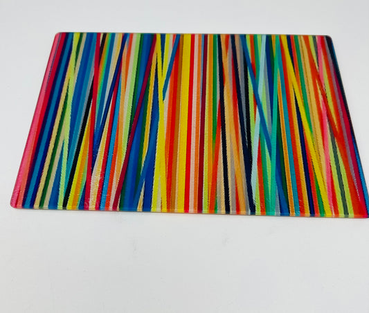 Abstract Linear Bar Glass Cutting Charcuterie Board