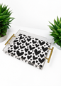 Black And White Abstract Hearts Acrylic Tray