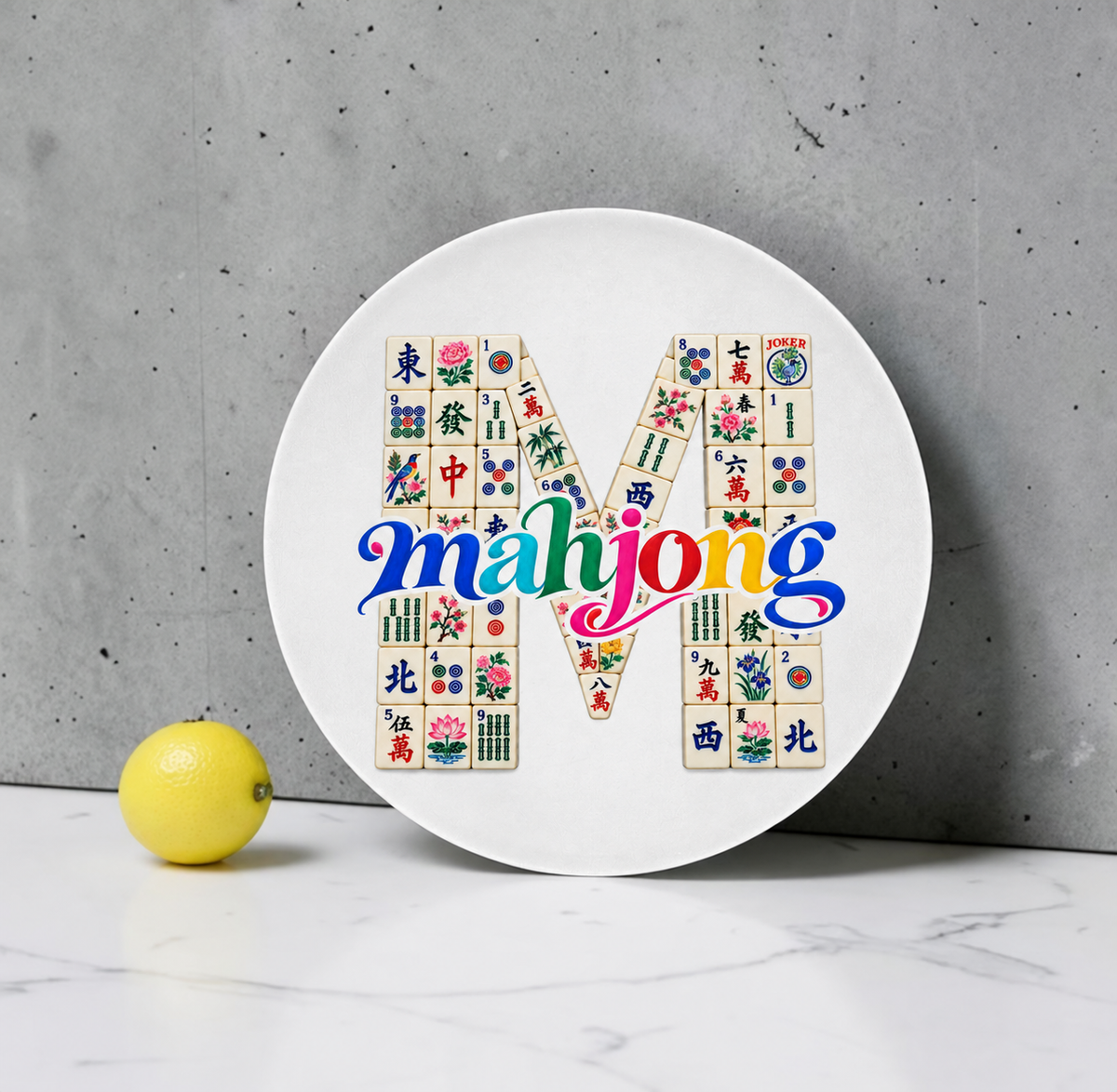 M Is For Mahjong Cutting Board Serving Platter