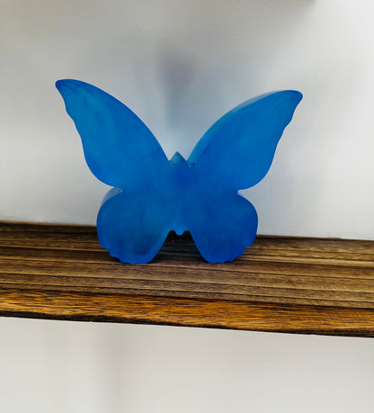 Large Blue Resin Butterfly Sculpture