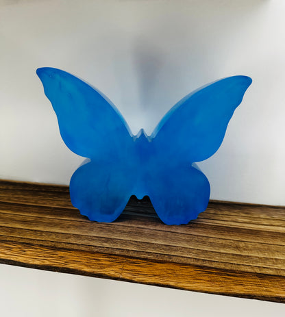 Large Blue Resin Butterfly Sculpture