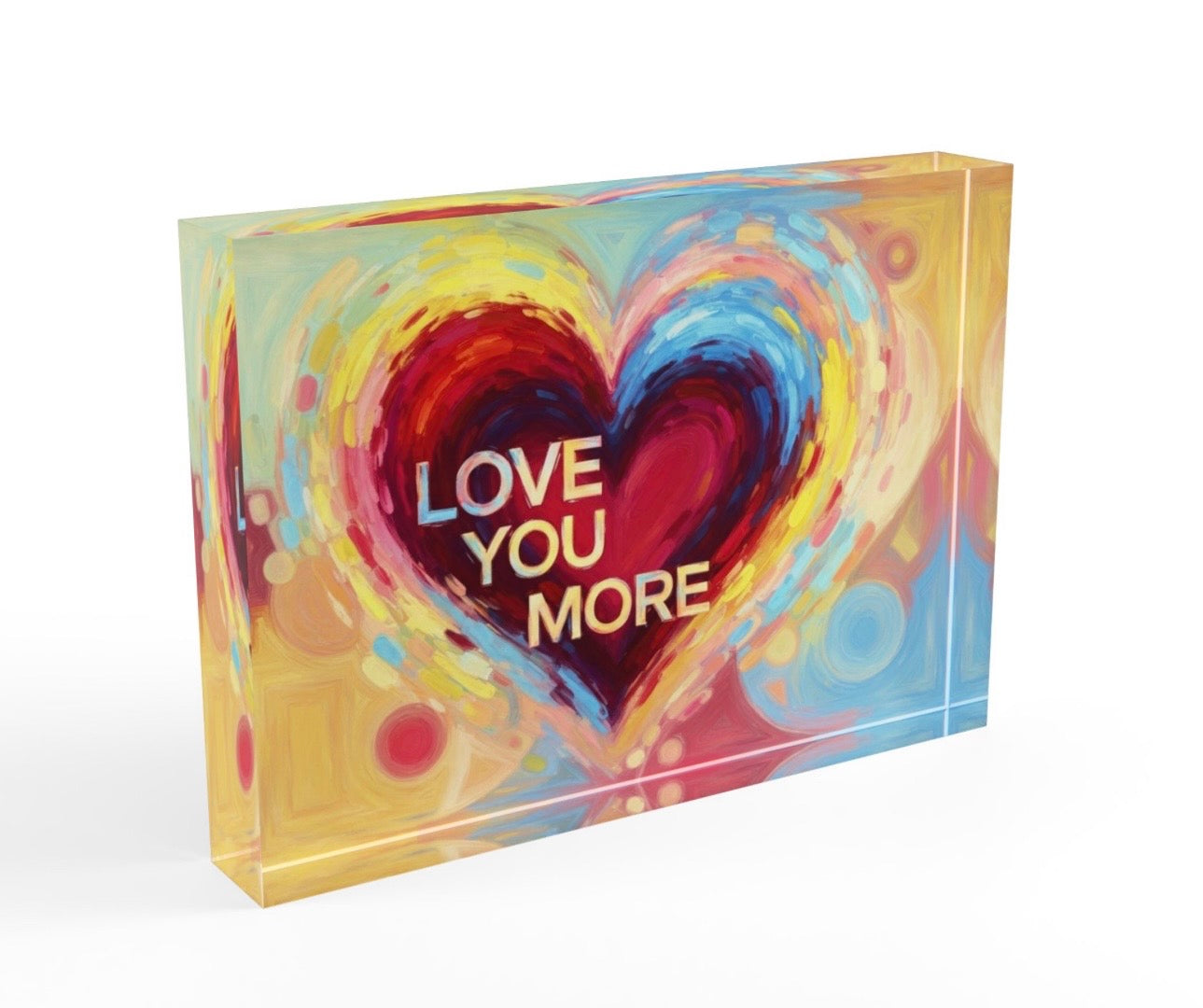 Love You More Crystal Block