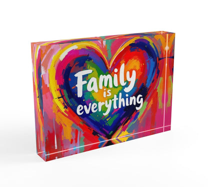 Family Is Everything Crystal Block