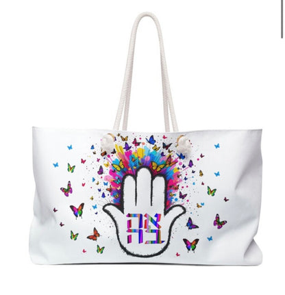 Butterfly Hamsa Ahava Tote Bag