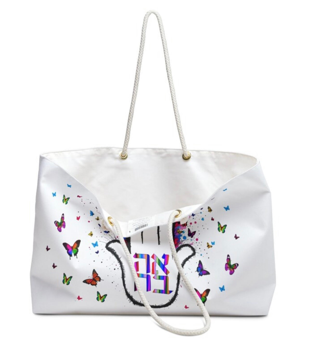 Butterfly Hamsa Ahava Tote Bag