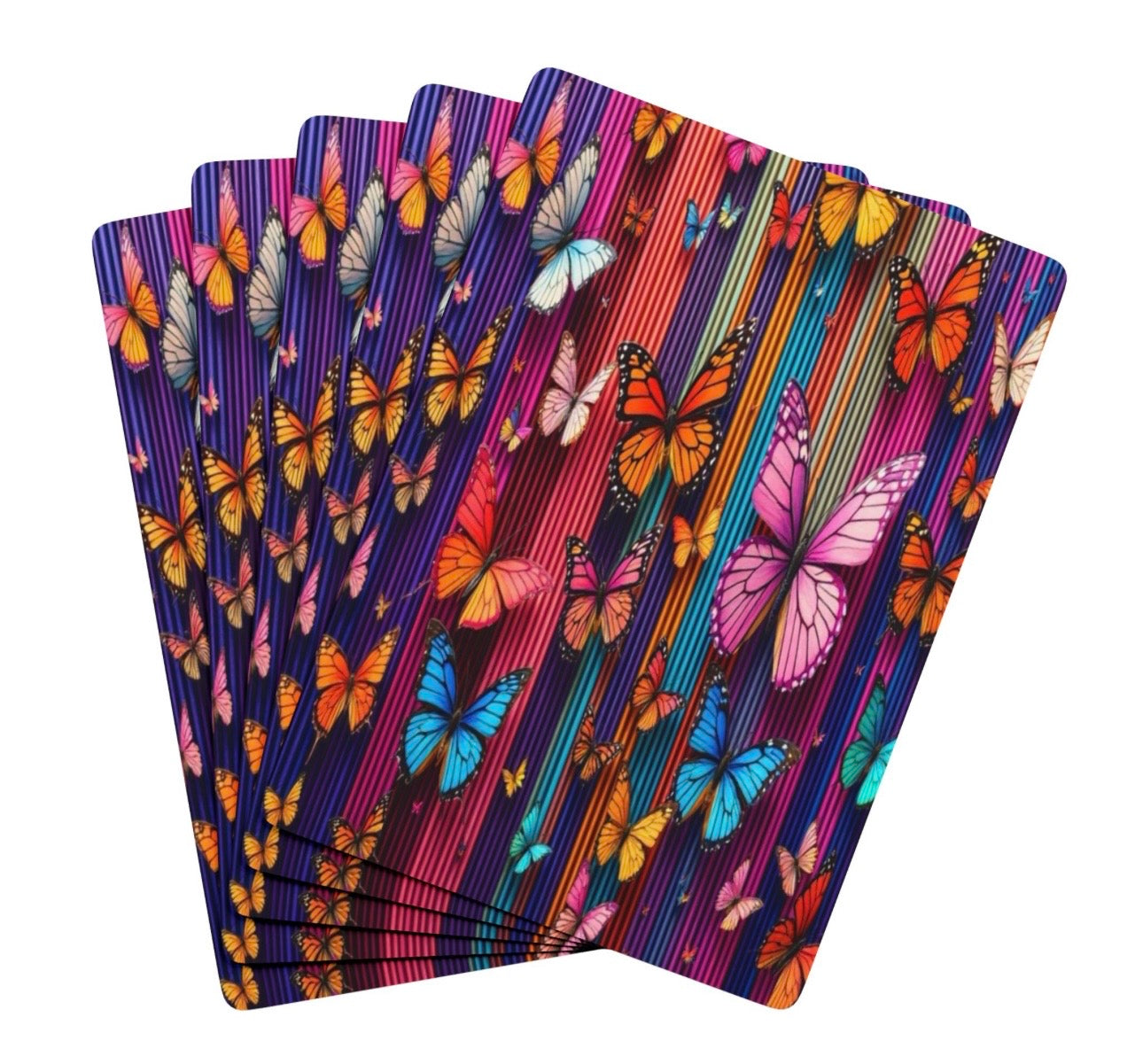 Butterfly Abstract Lines Canasta Deck Of Playing Cards