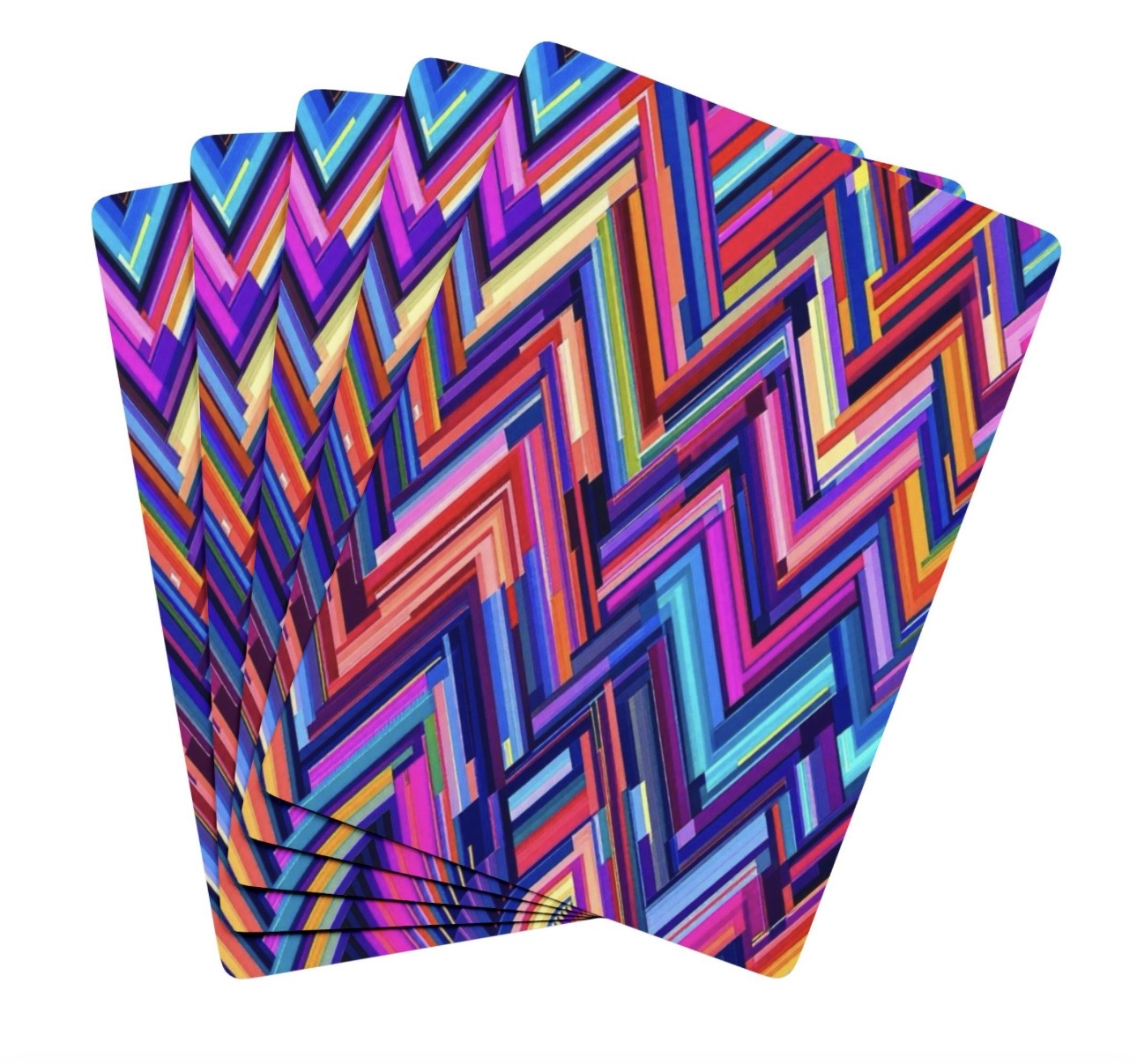 Abstract Chevron Canasta Deck Of Playing Cards