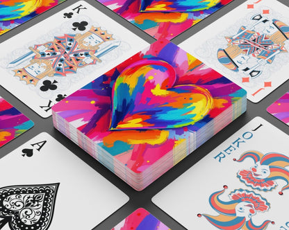 Abstract Art Heart Canasta Deck Of Playing Cards