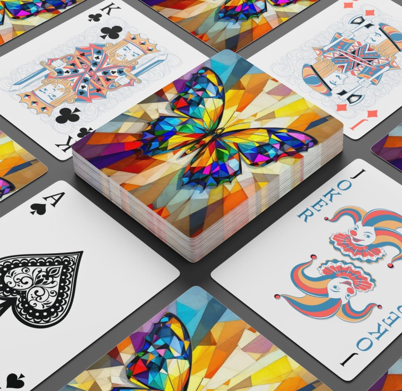 Abstract Butterfly Art Deco Of Playing Cards