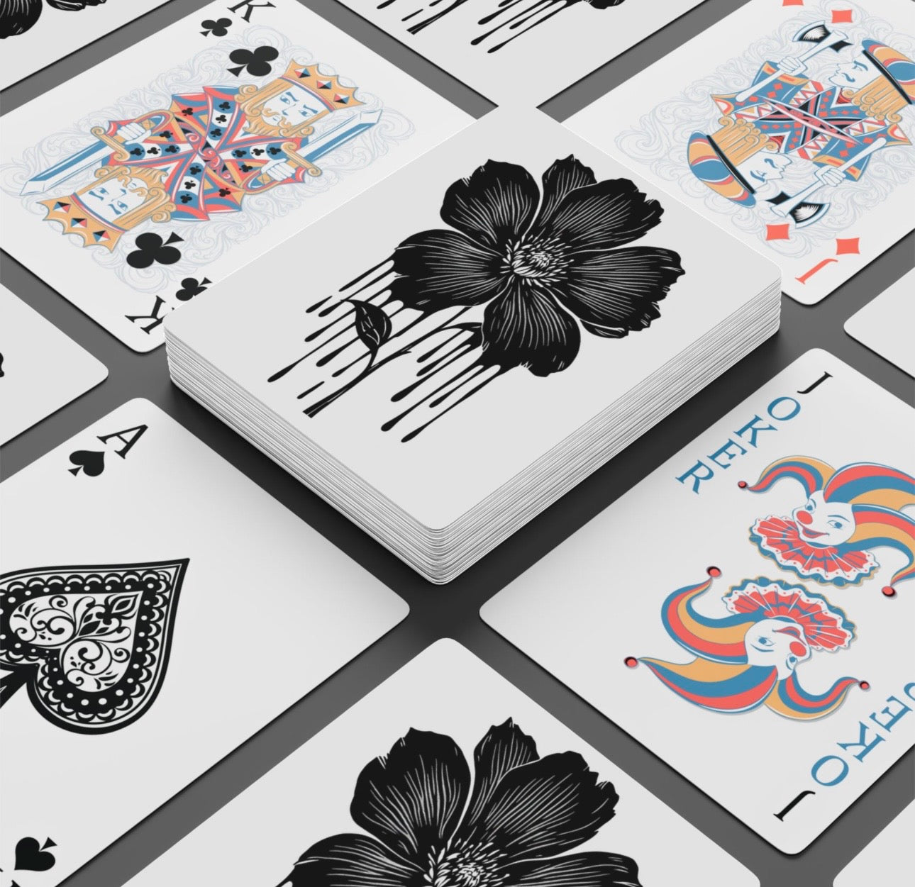 Abstract Flower Deck Of Playing Cards