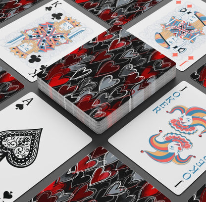 Modern Hearts Art Canasta Deck Of Playing Cards