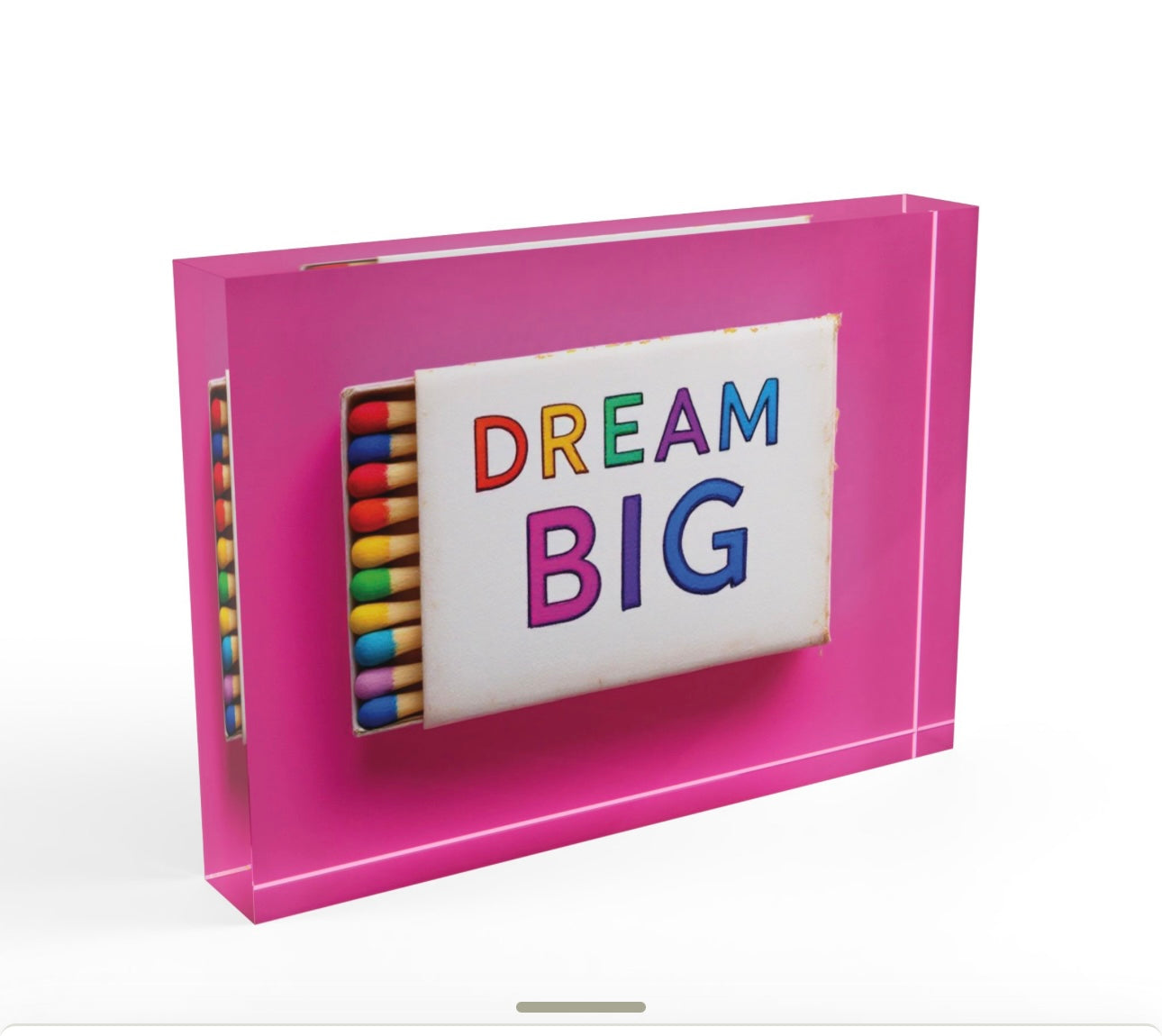 Dream Big Matches Crystal Block Table Decor