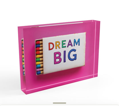 Dream Big Matches Crystal Block Table Decor