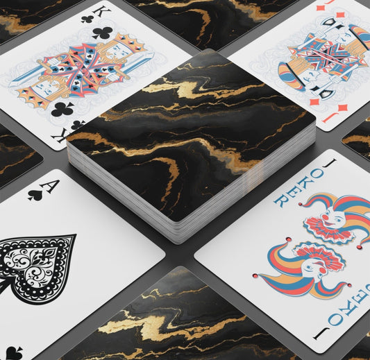 Black Agate Marble Canasta Deck Of Playing Cards