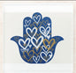 Hamsa Heart Art Glass Coaster Set