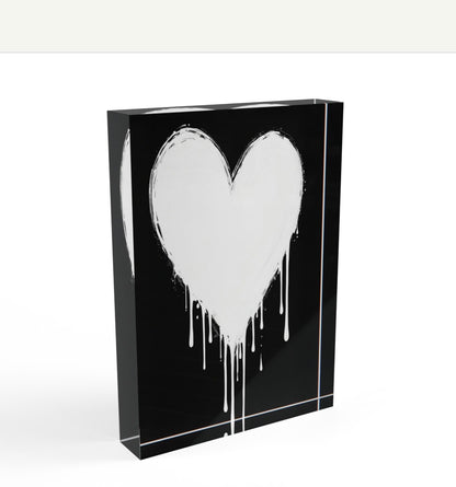 Modern Heart Crystal Block Table Decor