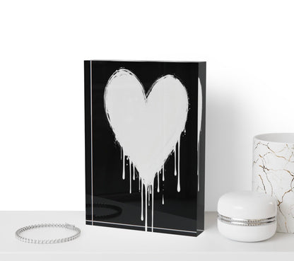 Modern Heart Crystal Block Table Decor