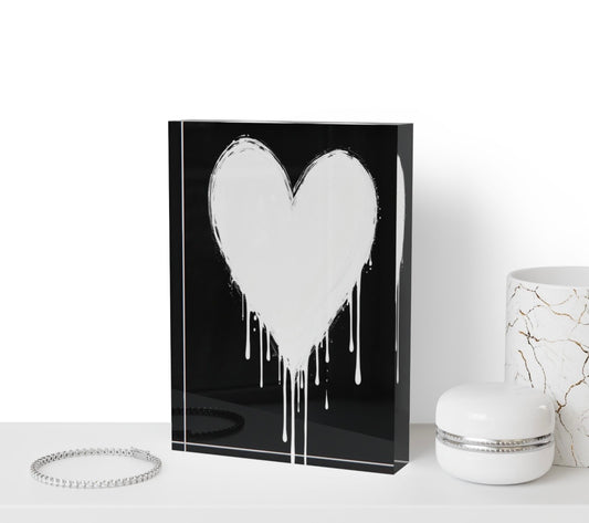 Modern Heart Crystal Block Table Decor