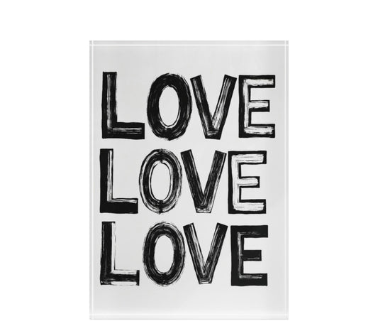 Love Love Love Crystal Block Table Decor