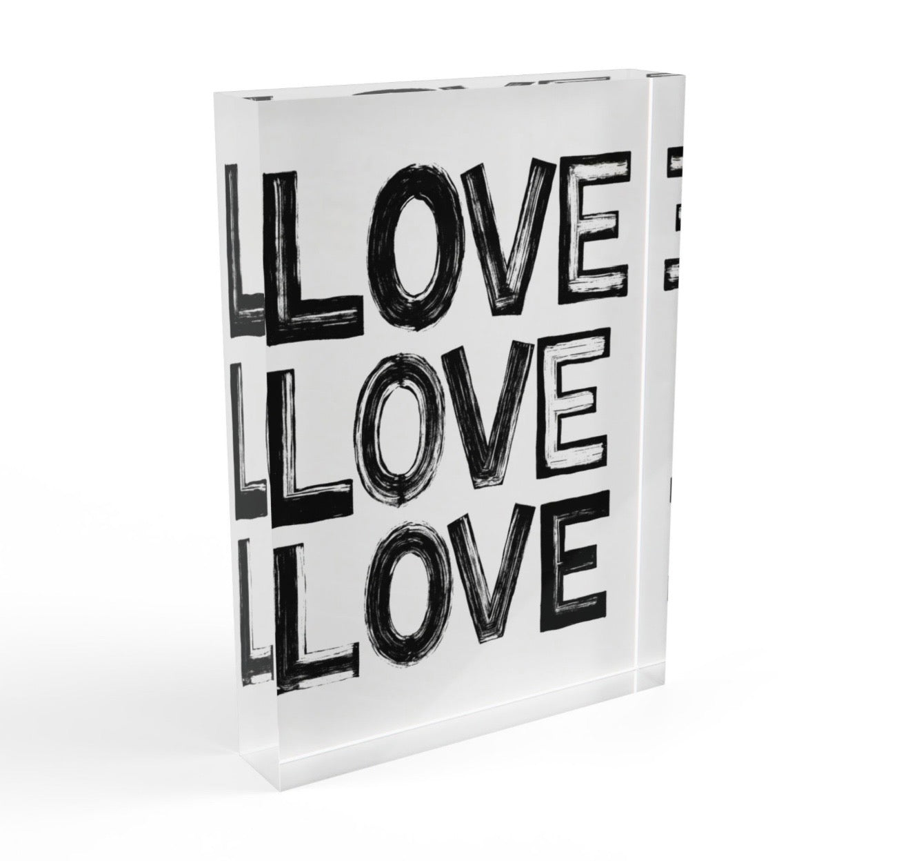 Love Love Love Crystal Block Table Decor