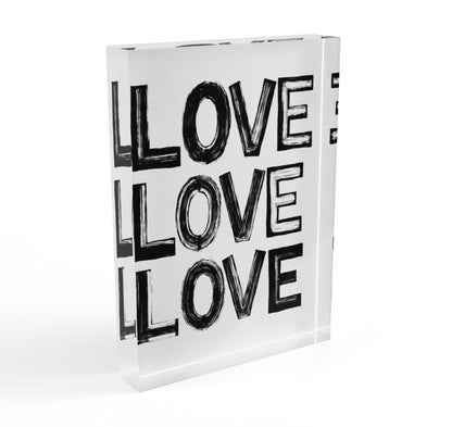 Love Love Love Crystal Block Table Decor