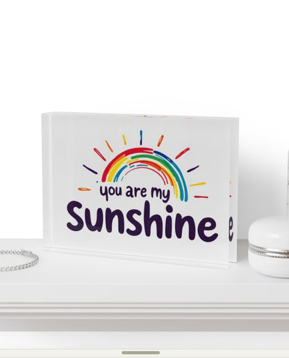 You Are My Sunshine Crystal Block Table Decor