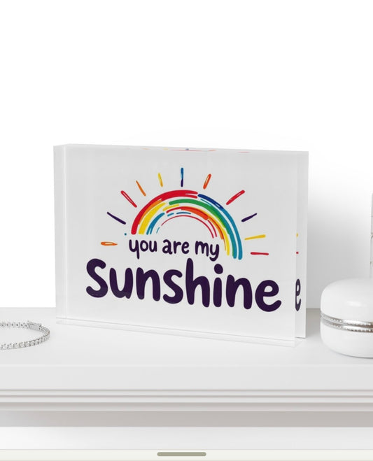 You Are My Sunshine Crystal Block Table Decor