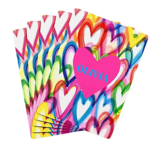 Personalized Hearts Canasta Deck Of Playing Cards