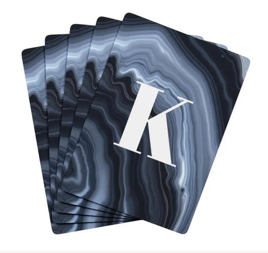 Personalized Initial/Name Agate Canasta Deck Of Playing Cards