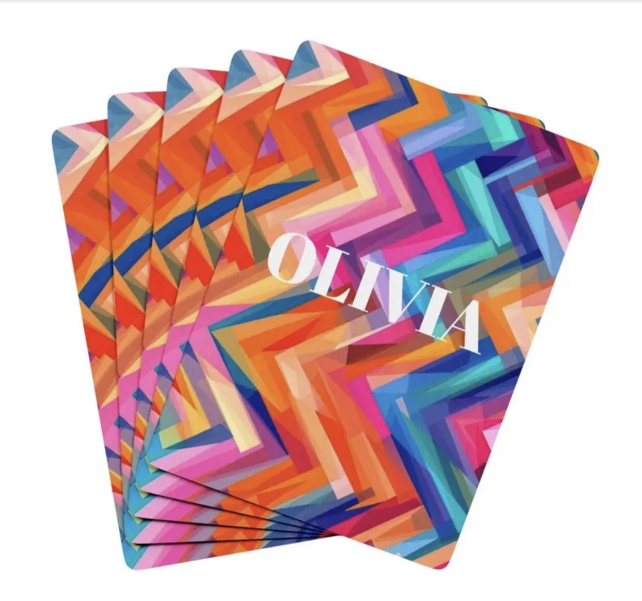 Personalized Chevron Art Deck Of Playing Cards Canasta Cards