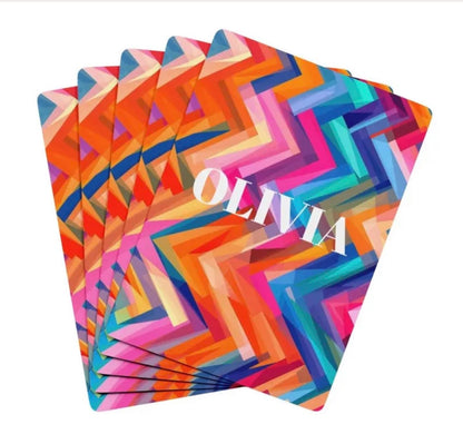 Personalized Chevron Art Deck Of Playing Cards Canasta Cards