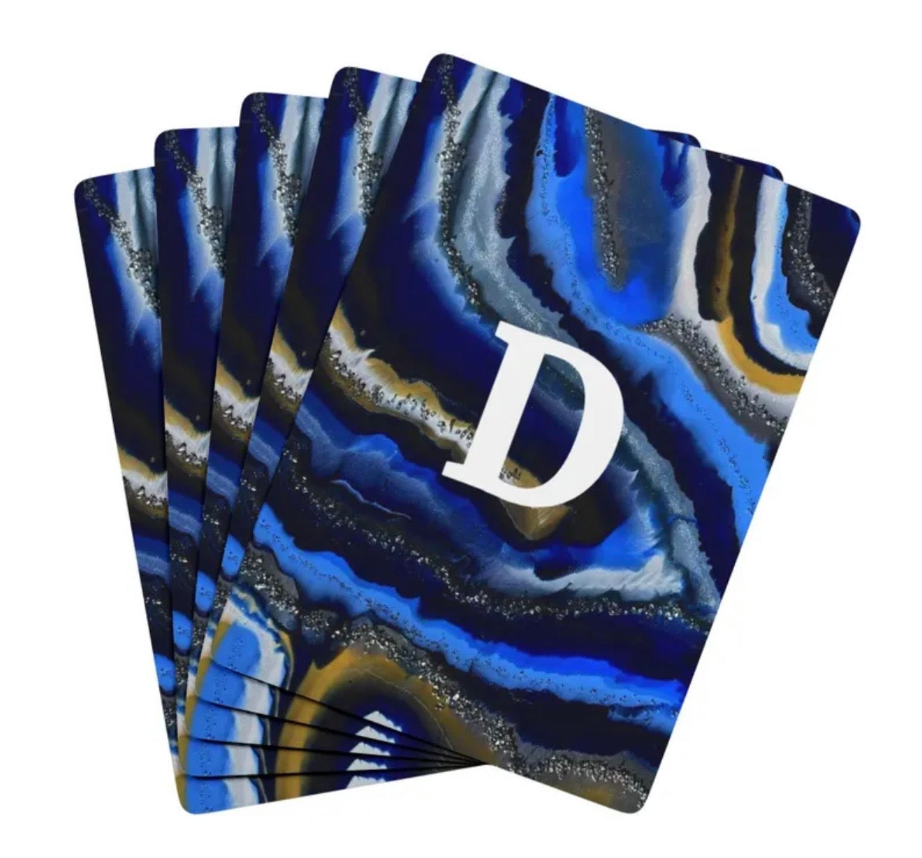 Personalized Name/Initial Agate Deck Of Playing Cards