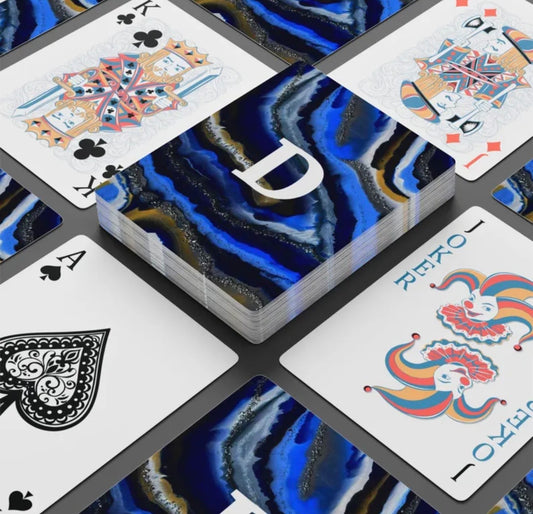 Personalized Name/Initial Agate Deck Of Playing Cards