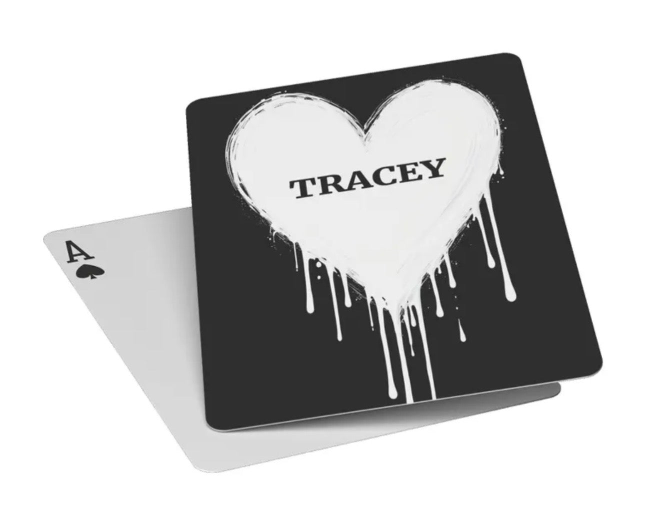 Personalized Modern Heart Deck Of Canasta Playing Cards