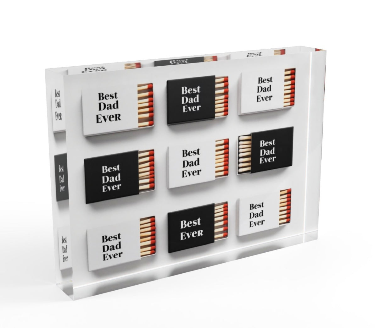 Best Dad Ever Crystal Block Table Decor