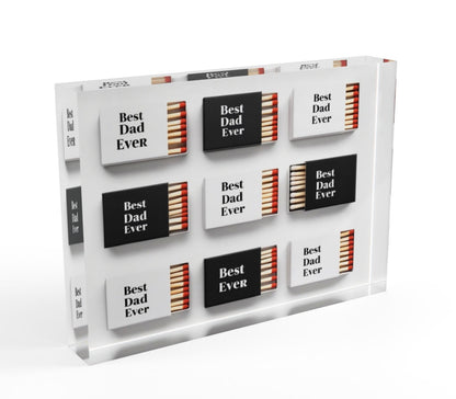 Best Dad Ever Crystal Block Table Decor
