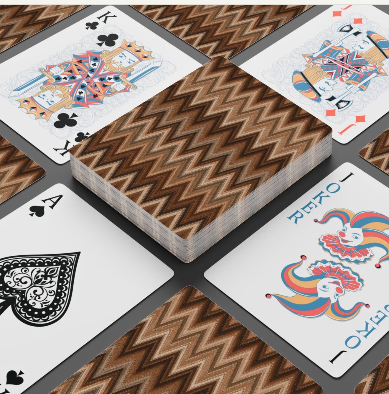Chevron Neutrals Abstract Deck Of Playing Cards Canasta