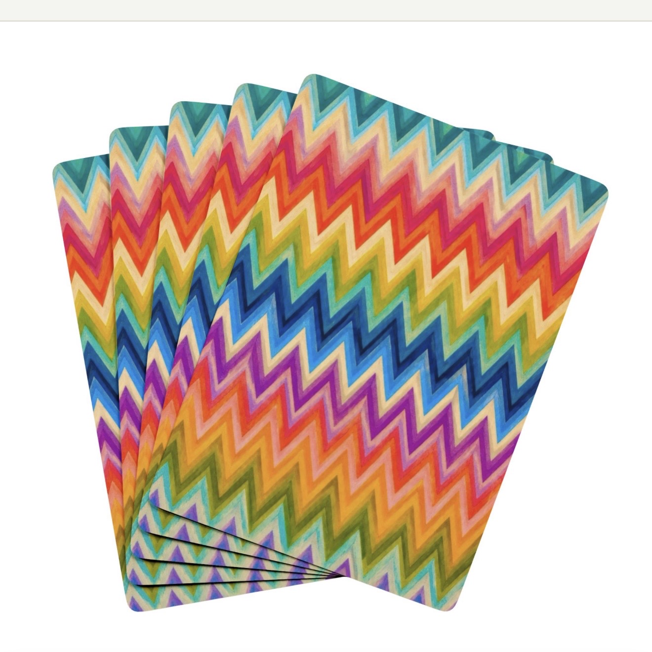 Colorful Abstract Chevron Deck Of Playing Cards Canasta Cards