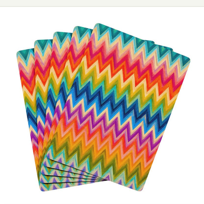 Colorful Abstract Chevron Deck Of Playing Cards Canasta Cards