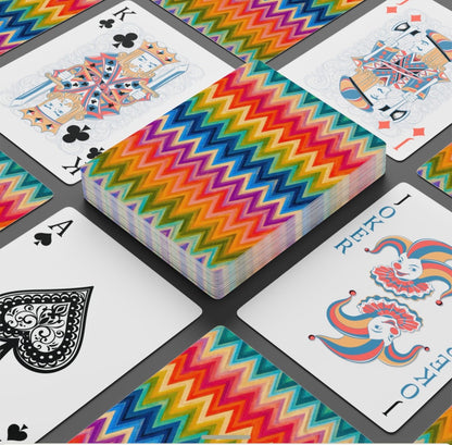 Colorful Abstract Chevron Deck Of Playing Cards Canasta Cards