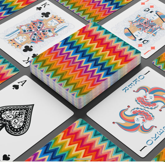 Colorful Abstract Chevron Deck Of Playing Cards Canasta Cards