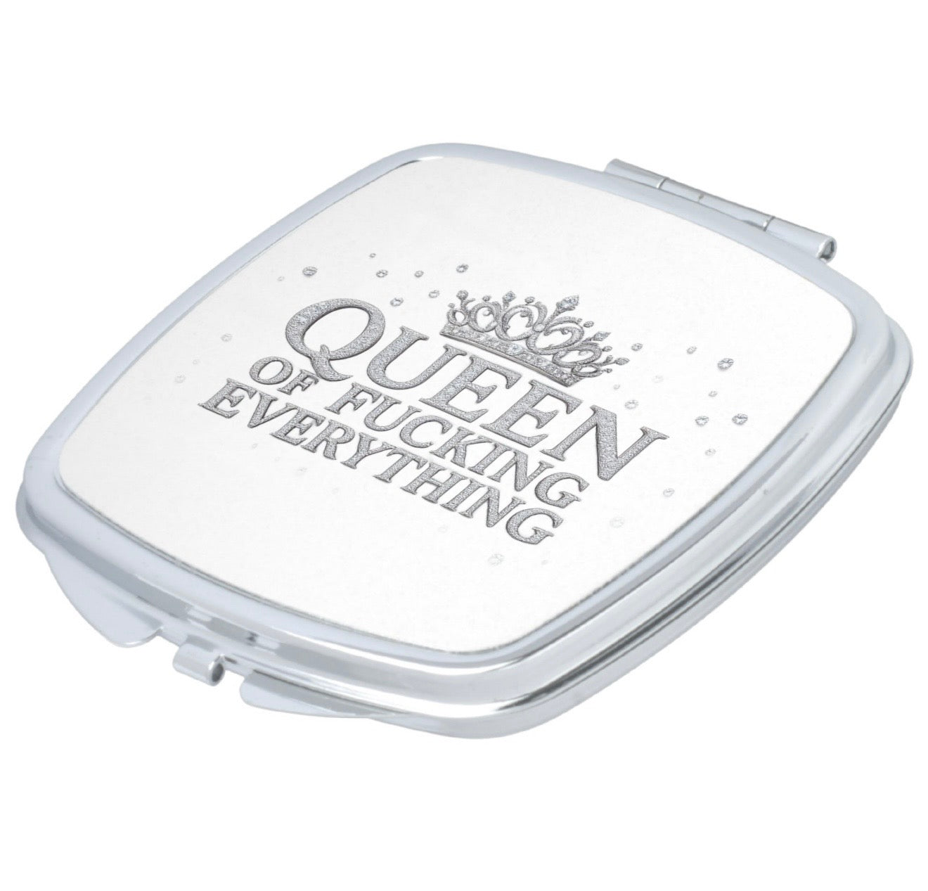 Queen Of Fucking Everything Diamond Compact Pocket Mirror