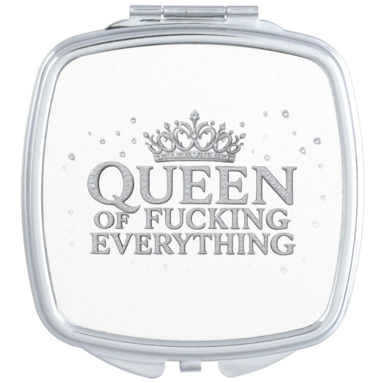 Queen Of Fucking Everything Diamond Compact Pocket Mirror