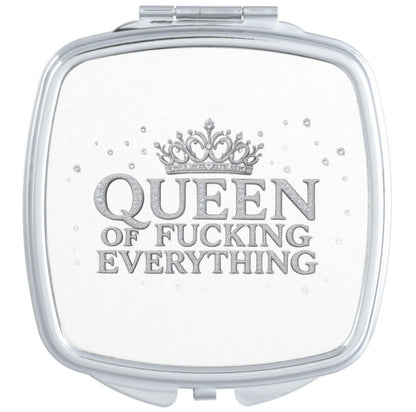 Queen Of Fucking Everything Diamond Compact Pocket Mirror