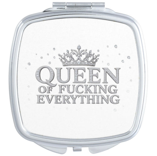 Queen Of Fucking Everything Diamond Compact Pocket Mirror