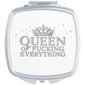 Queen Of Fucking Everything Diamond Compact Pocket Mirror