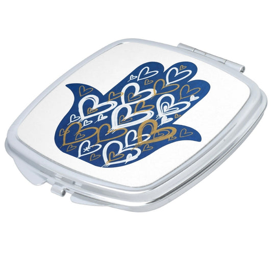 Hamsa Graffiti Hearts Compact Mirror