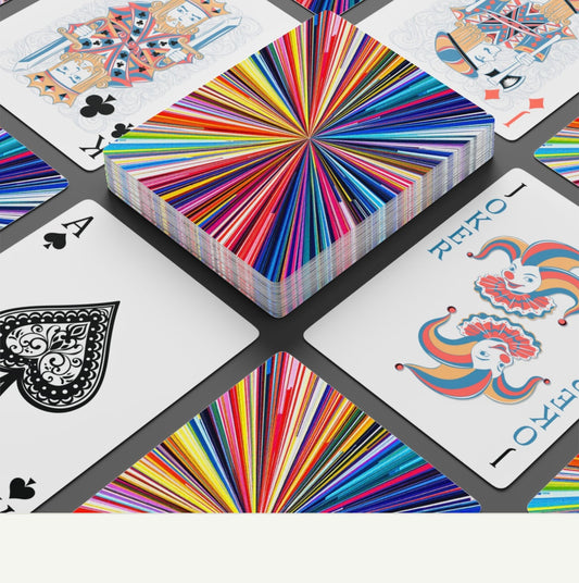 Abstract Modern Colorful Deck Of Playing Cards Canasta